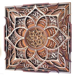 mándala madera multicapa