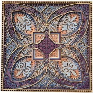 como mandala de madera multicapa