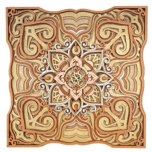 Mándala de madera multicapa