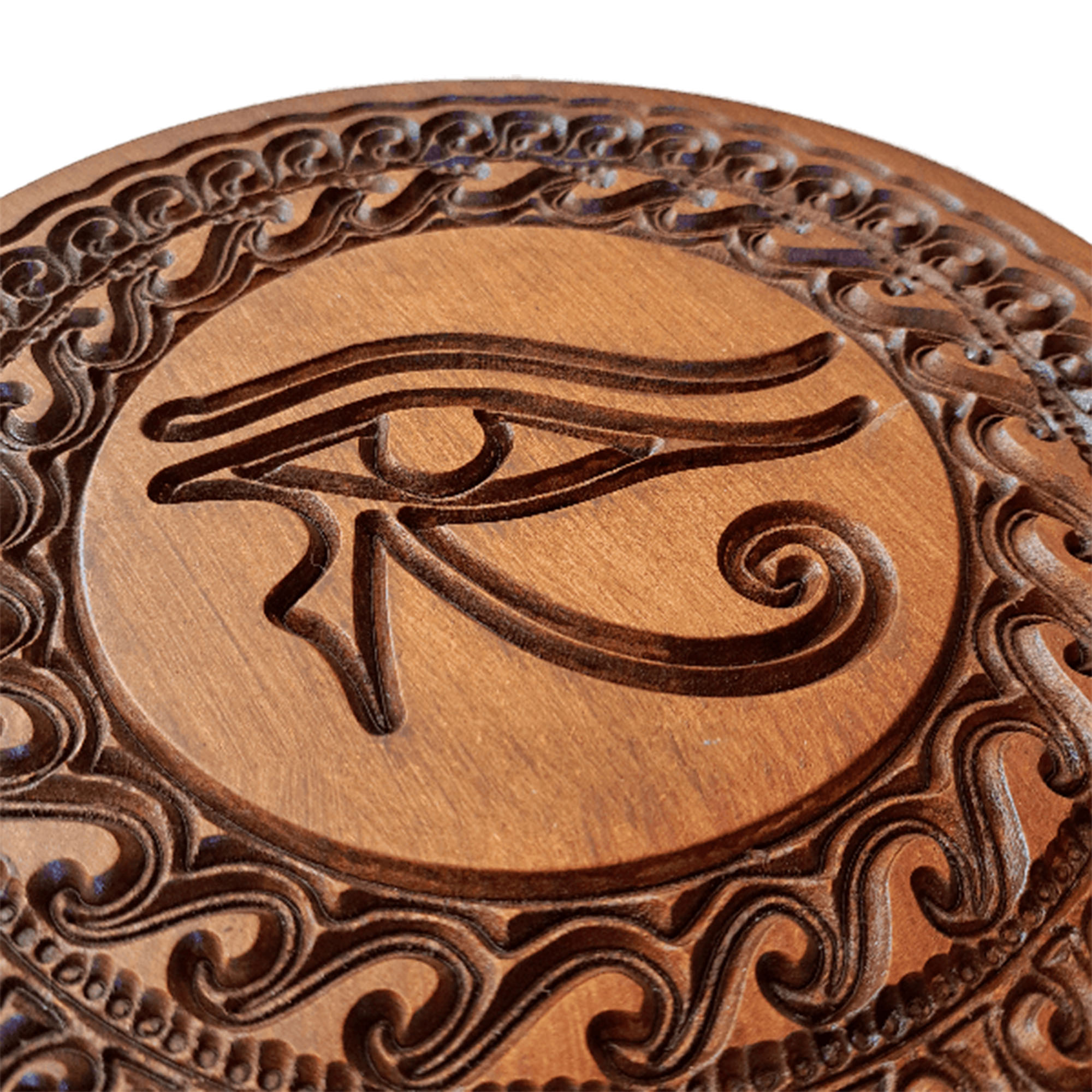 Símbolo de Horus en madera de forma artesanal Ø30 centímetros Cod. 14 - Imagen 2